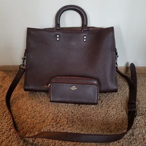 Coach Oxblood Laptop Case with Matching Wallet and Original Dustcover